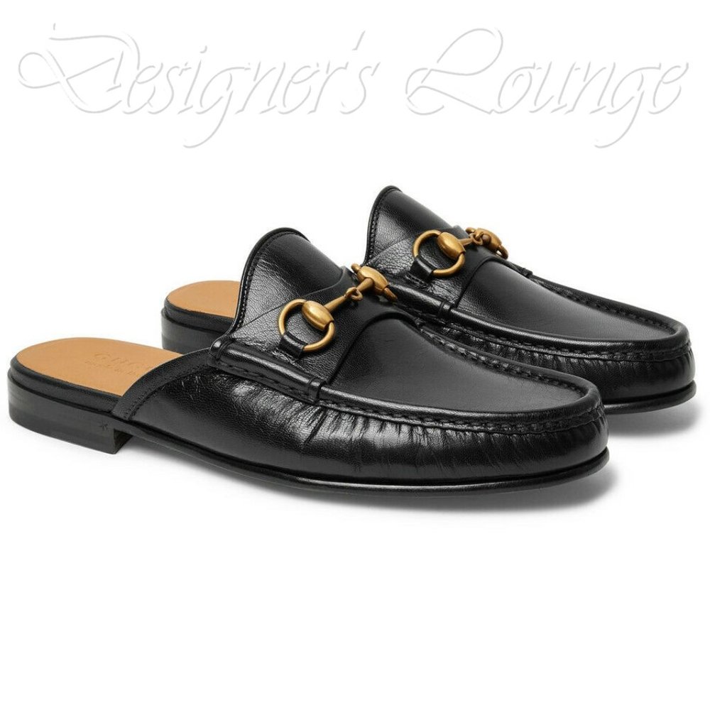 ⚡️SOLD! NEW GUCCI Quentin Horsebit Black Leather Loafers 11.5 G / US 12 Mules - Picture 2 of 9